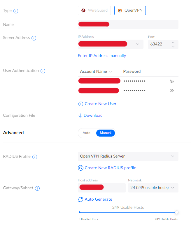 OpenVPN Client Details